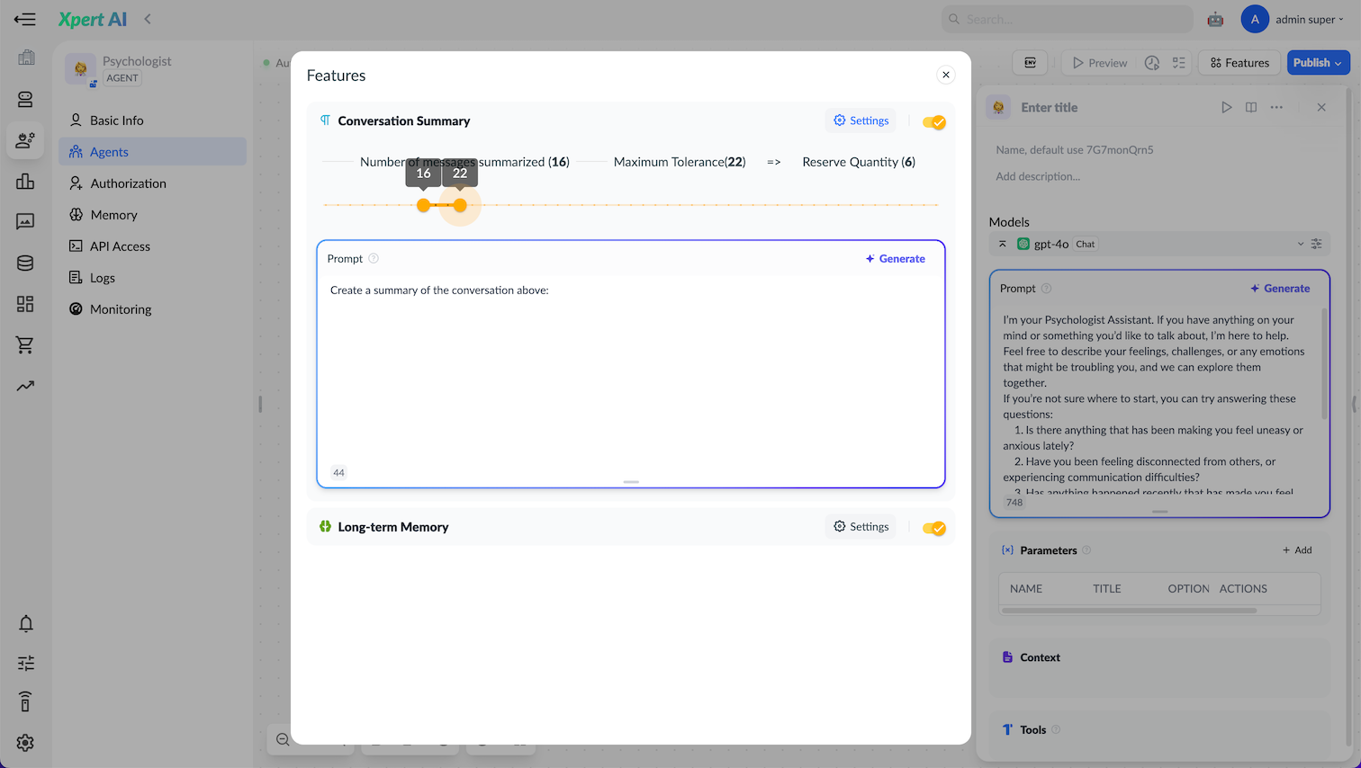 Config conversation summary