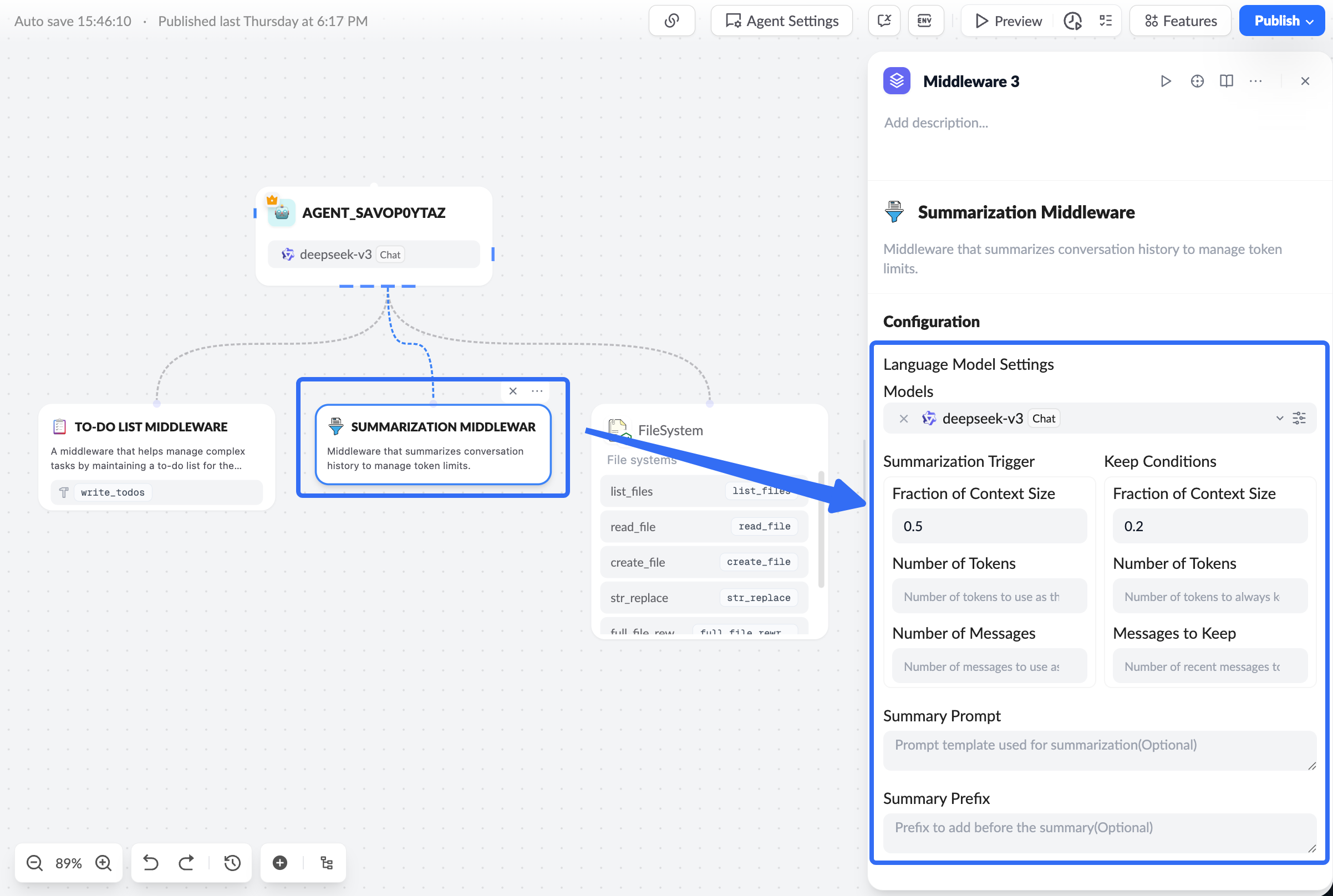 Middleware node config