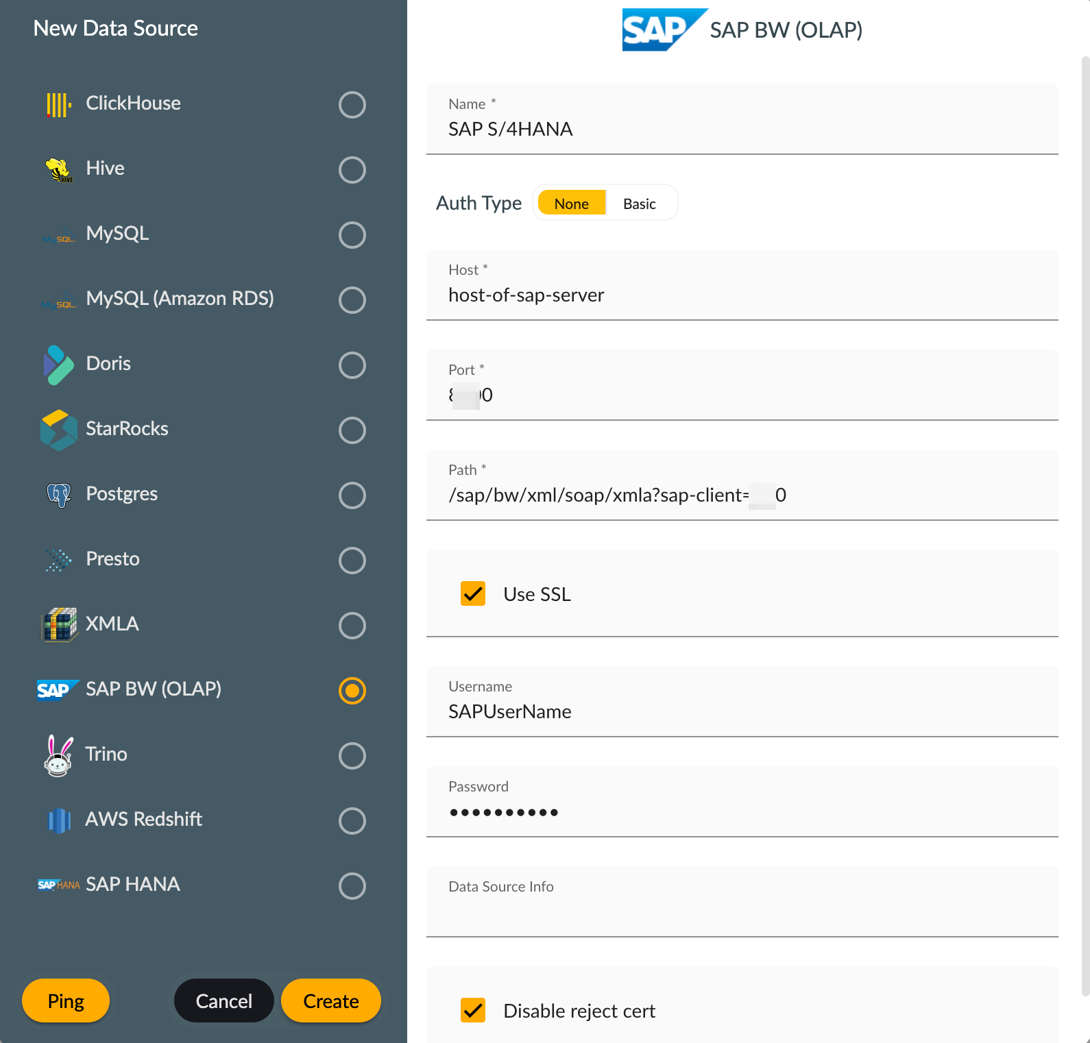 SAP S/4HANA Data Source