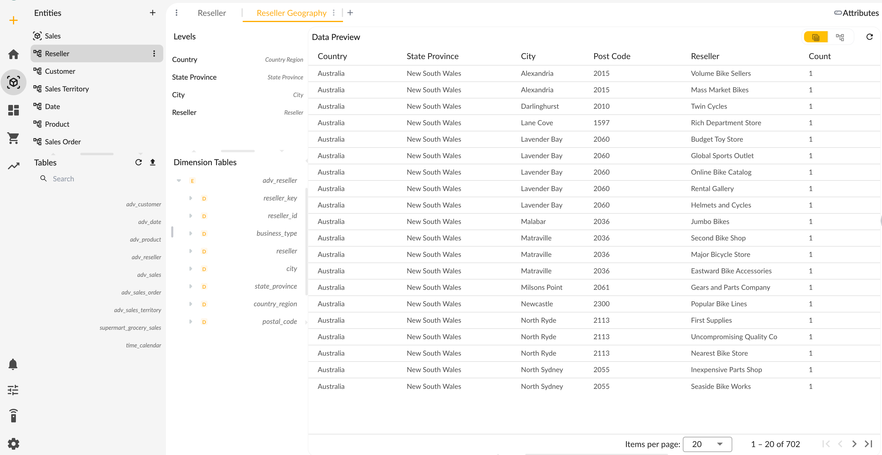 Dimension Members Preview Table